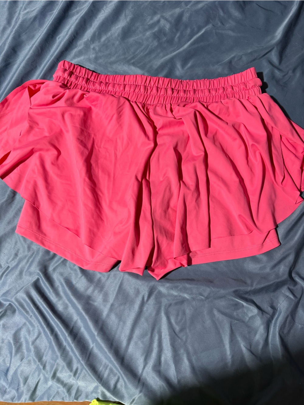 Women's Hot Pink Elastic-Waist Athletic Shorts